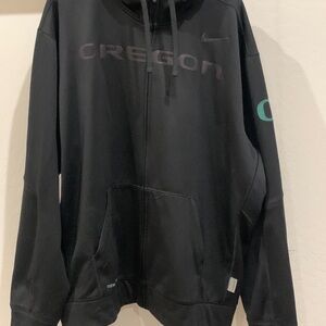 Nike full zip black Oregon Ducks therma fit hooded sweatshirt. Size xxl